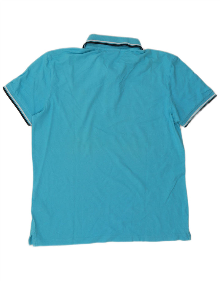 Diadora Mens Polo Shirt Large Blue Cotton