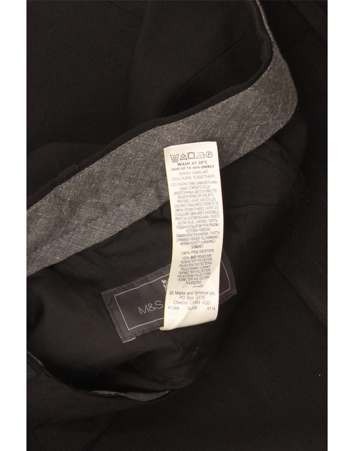 Женские костюмные брюки стандартного кроя Marks & Spencer W38 L29, черный полиэстер