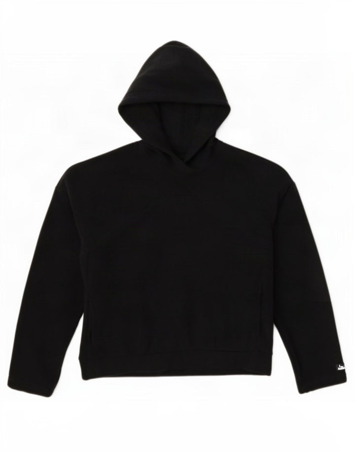Maglione in pile oversize con cappuccio Nike da donna UK 10 piccolo poliestere nero