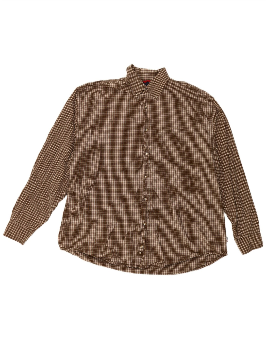 Wrangler Mens Shirt XL Brown Check Cotton