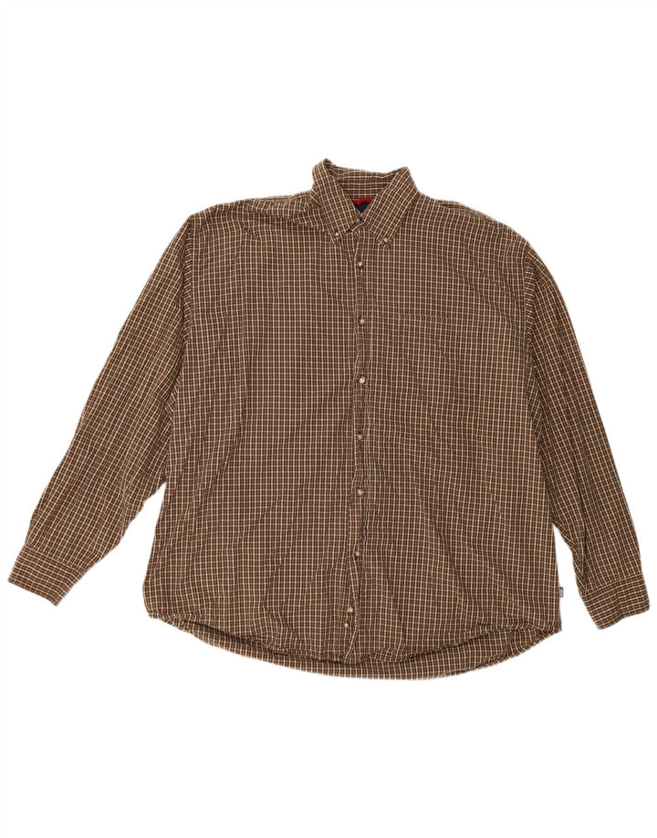Wrangler Mens Shirt XL Brown Check Cotton