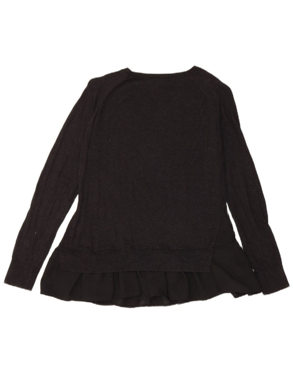 Topshop Dame Boat Neck Jumper Sweater UK 6 XS Sort Polyester
