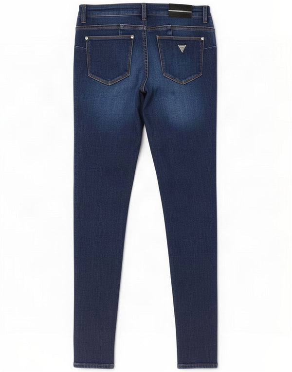 Guess Womens Curve X Mid Rise Skinny Jeans W28 L29 Bleu Coton