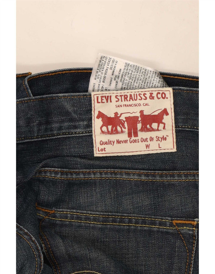 Levi's Mens Straight Jeans W33 L34 Navy Blue Cotton