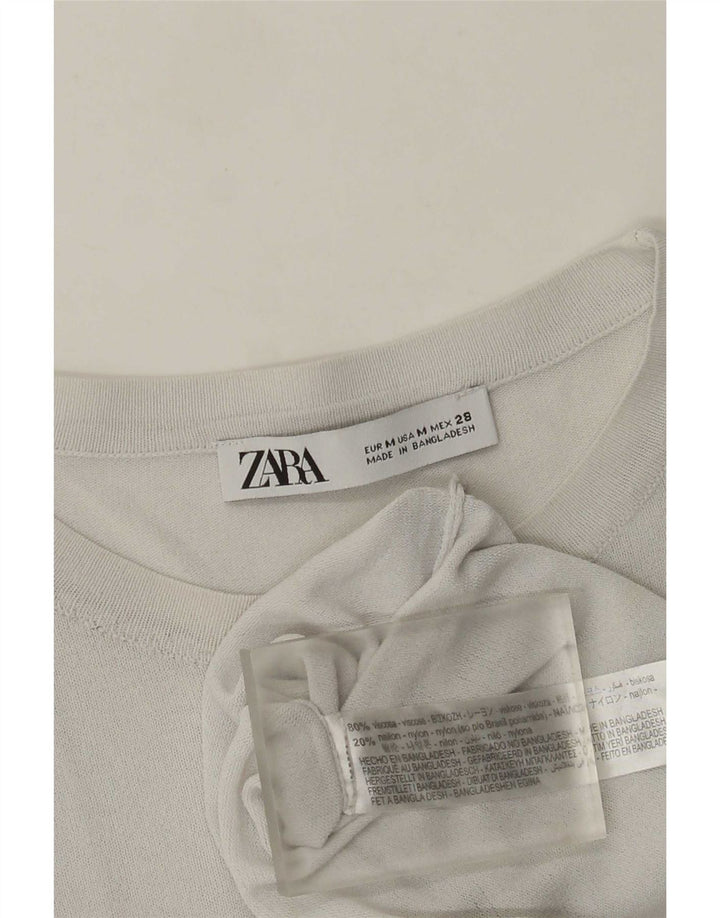 Zara Dametop Langærmet UK 12 Medium Grey Viscose