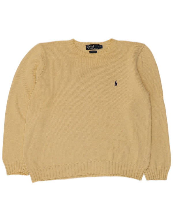 Polo Ralph Lauren Γυναικείο πουλόβερ με λαιμόκοψη UK 16 Large Yellow