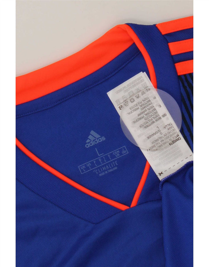 Adidas Mens Climalite Graphic T-Shirt Top Large Blue Geometric Polyester