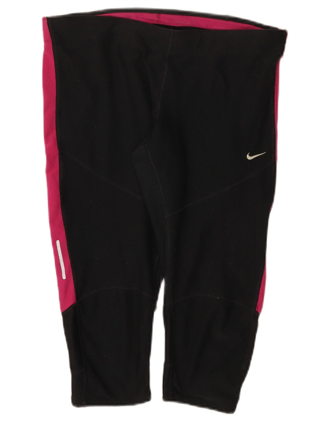 Nike Womens Dri Fit Capri Leggings UK 14 Large Black Colourblock Polyester