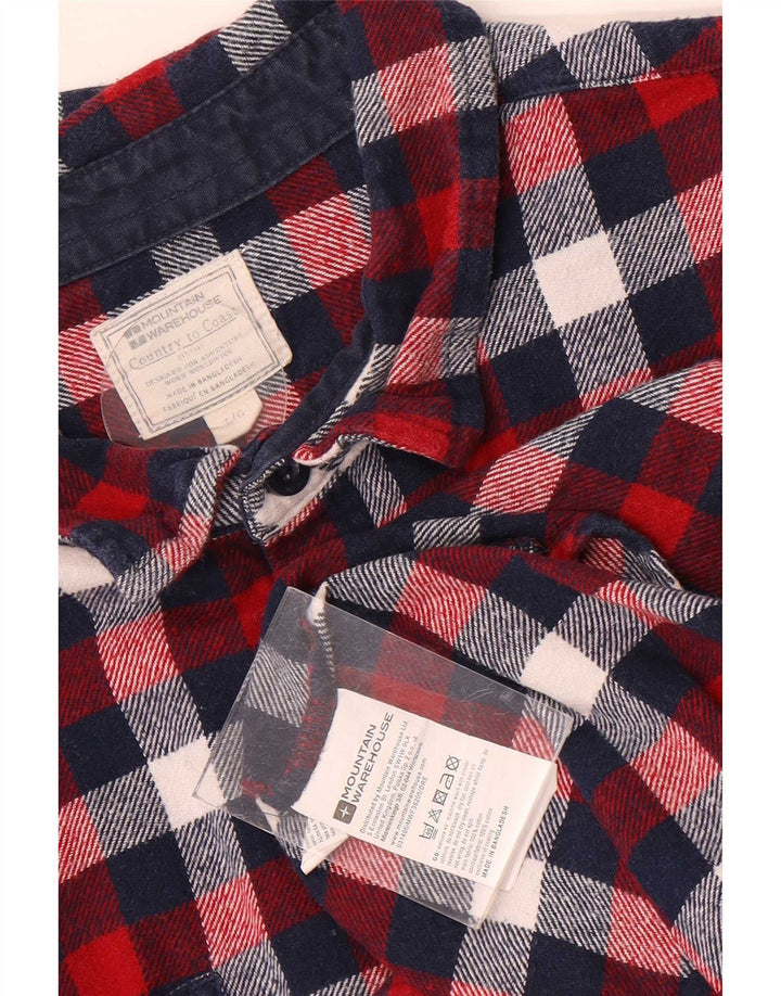 Camisa masculina de flanela Mountain Warehouse grande algodão xadrez vermelho