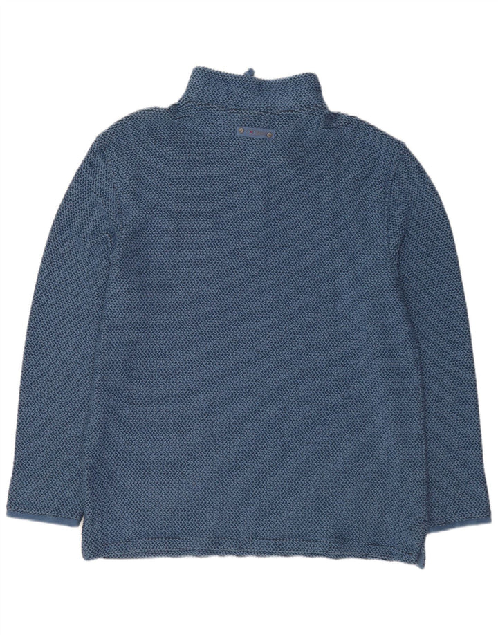 Weird Fish Mens Zip Neck Sweatshirt Jumper XL Blue Cotton