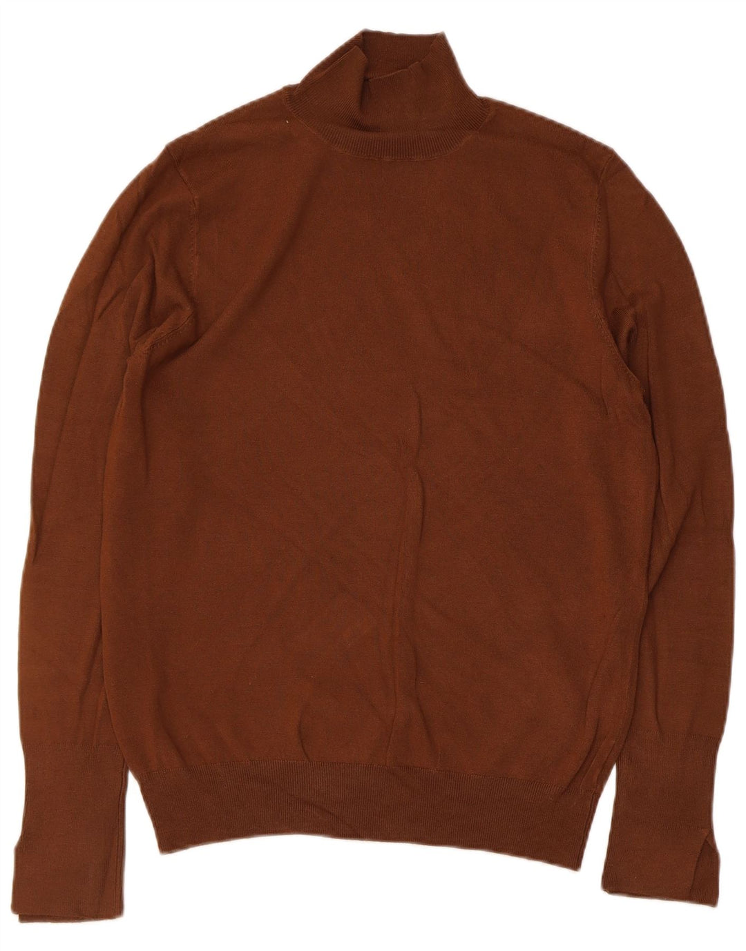 Zara Dame Turtle Neck Jumper Sweater UK 14 Stor Brun