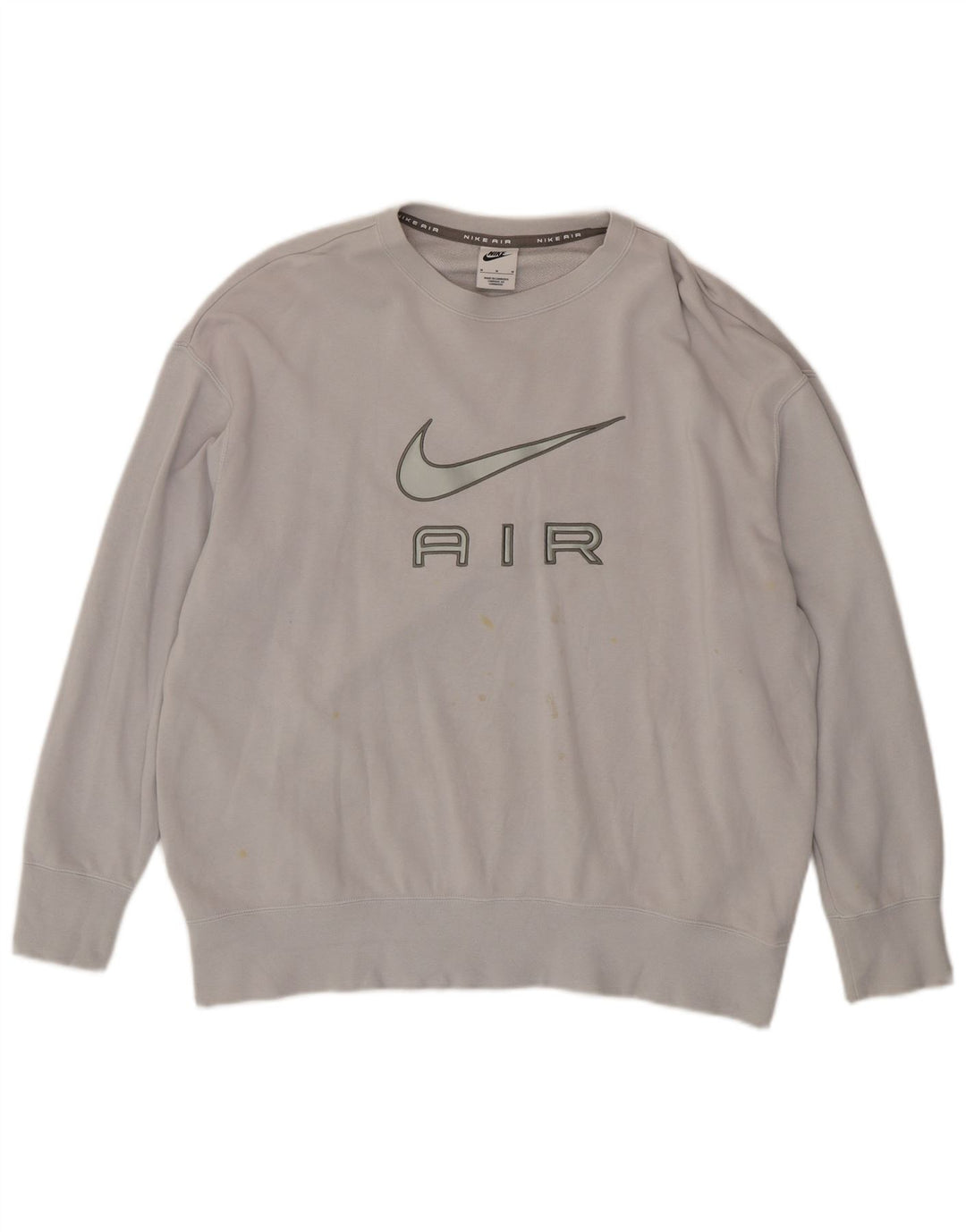 Nike Womens Graphic Sweatshirt Jumper UK 14 Medium Grey Cotton