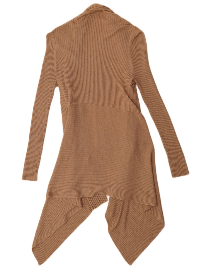 Marks & Spencer Damen Asymmetrischer Cardigan-Pullover UK 12 Mittelbraun