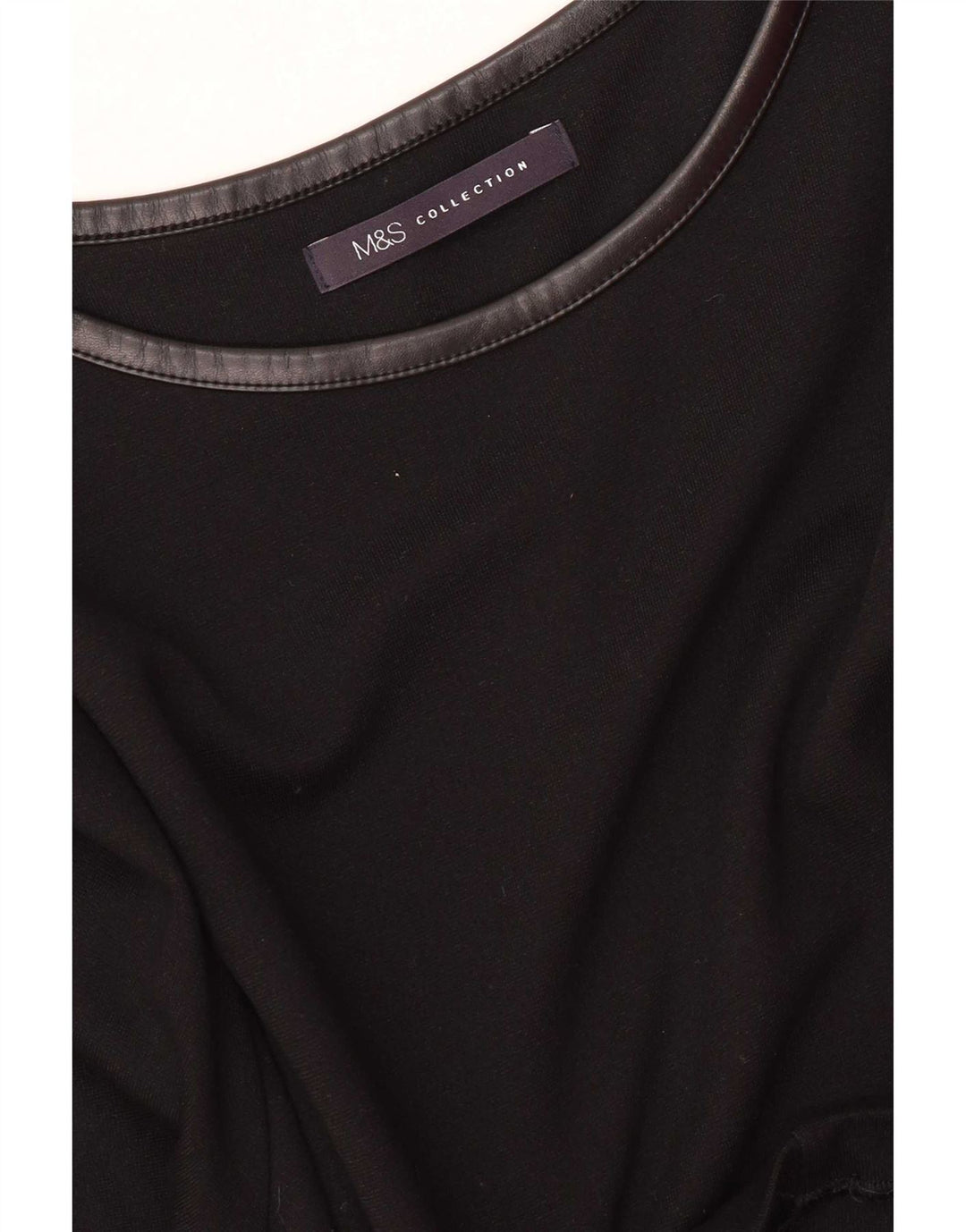 Marks & Spencer Dame Langærmet Shift Dress UK 16 Large Black
