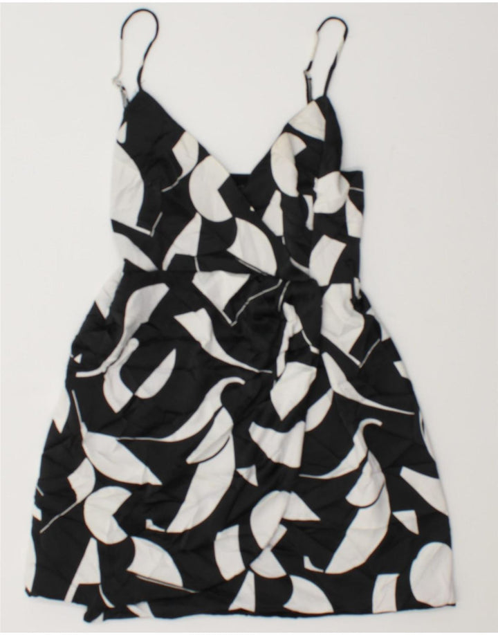 Zara Dame Mini Sundress UK 8 Small Black Geometric