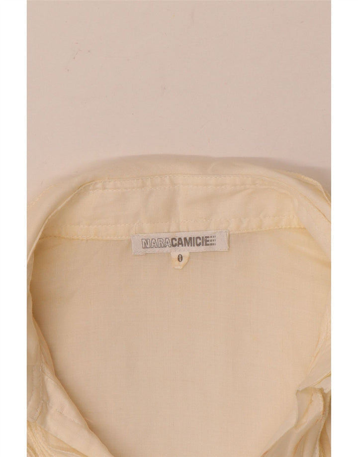 Naracamicie Womens Oversized 3/4 Sleeve Shirt Blouse US 0 XS Off White