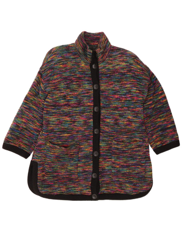 Vintage Womens Longline Cardigan Sweater UK 18 XL Multicoloured Flecked