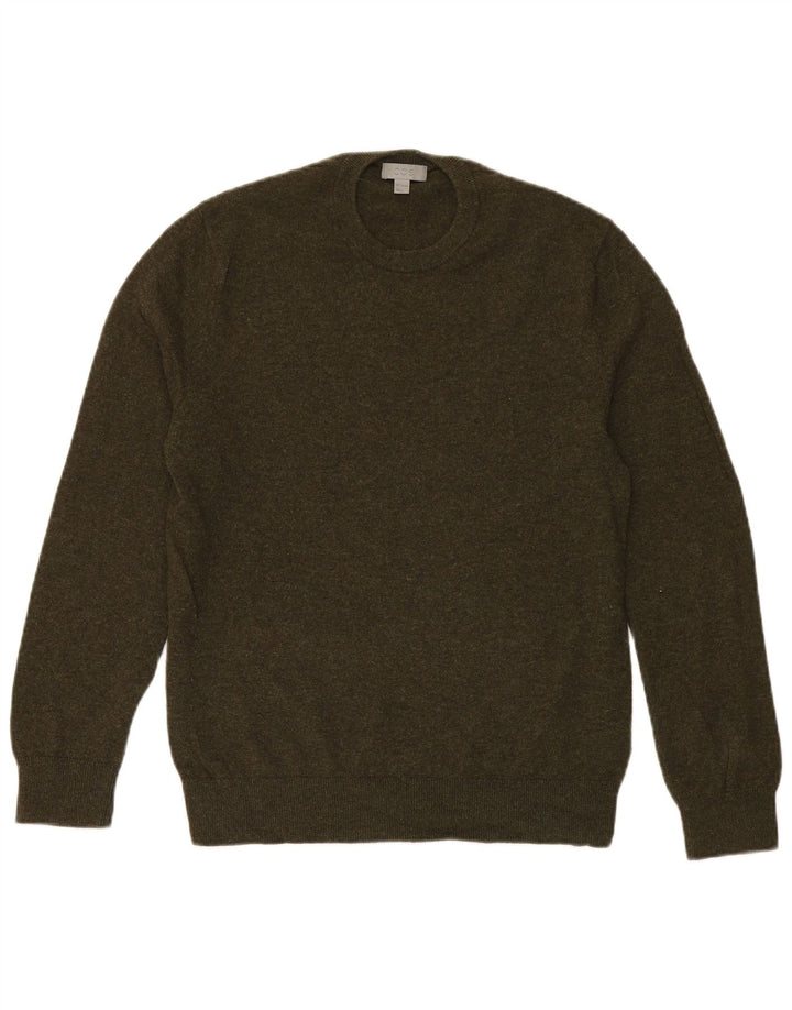 Cos Mens Crew Neck Jumper Sweater Medium Khaki Wool