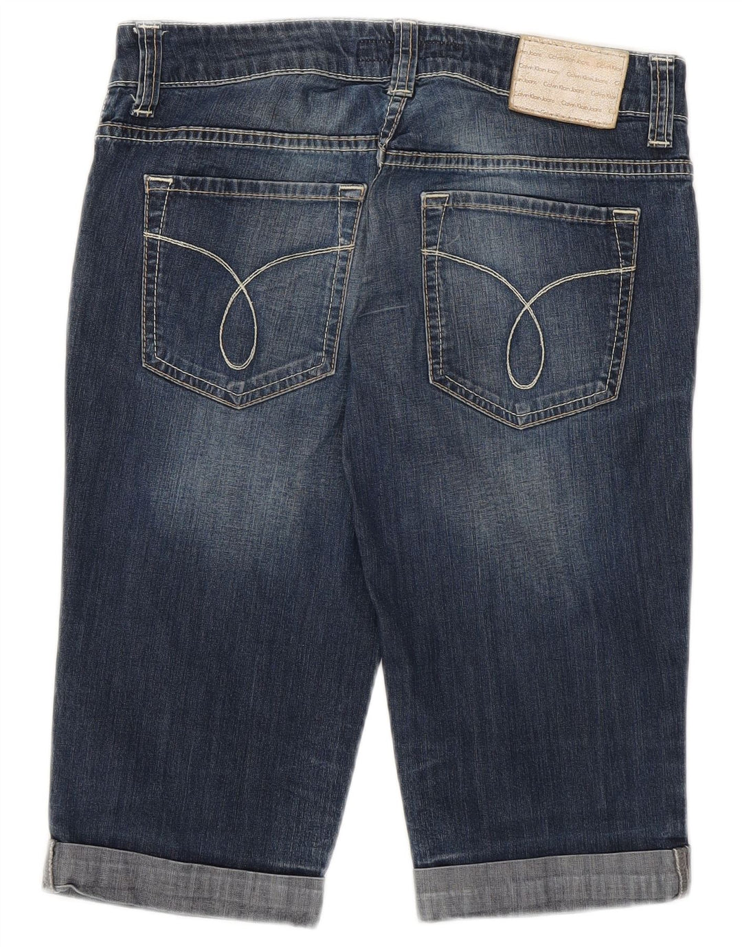 CALVIN KLEIN Damen Jeansshorts W28 Mittelmarineblaue Baumwolle