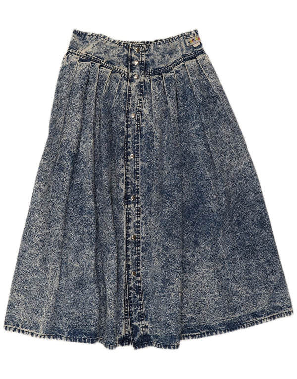 Falda vaquera midi vintage para mujer W28 Algodón azul medio