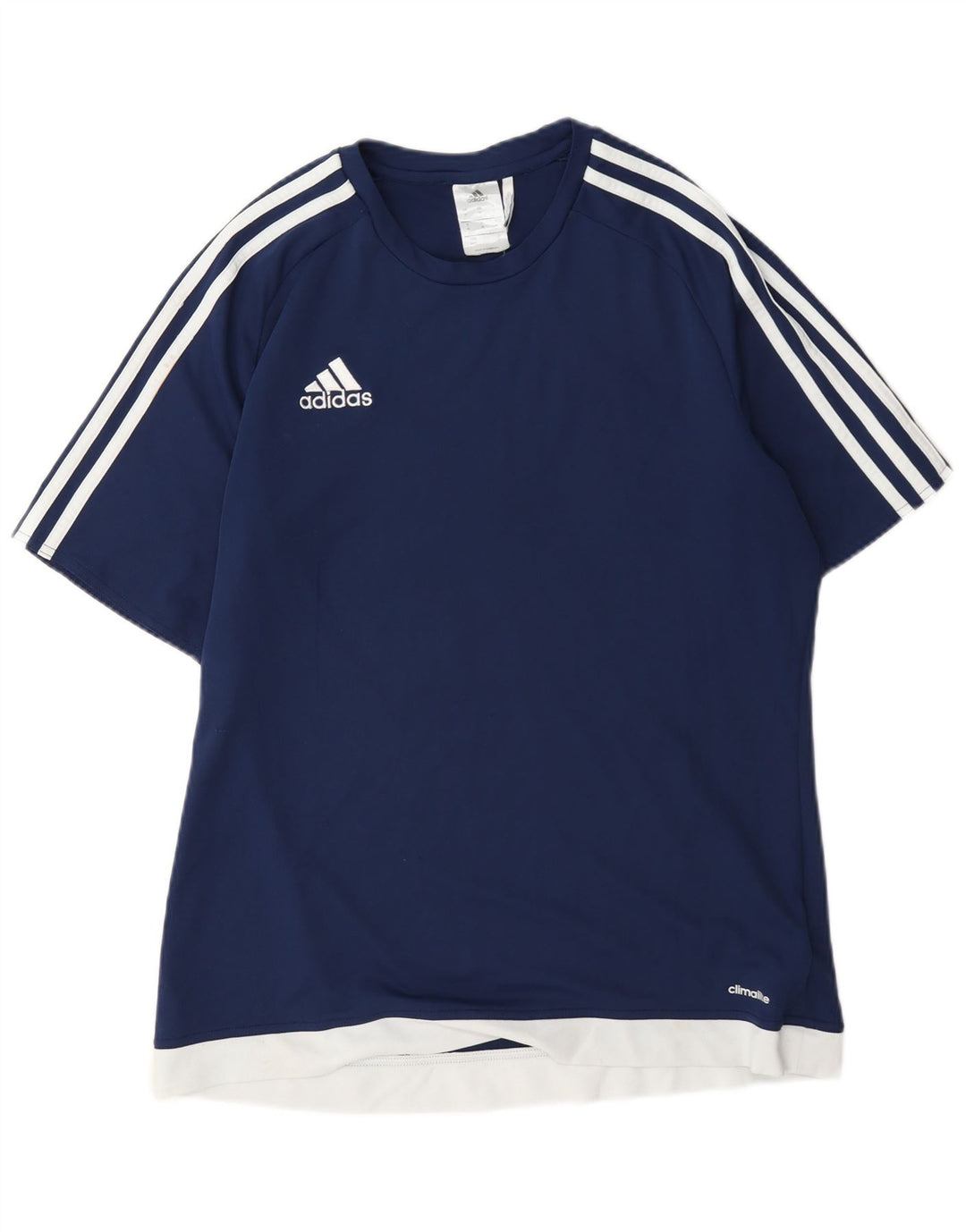 Adidas Herre Climalite T-Shirt Top Medium Marineblå Colourblock Polyester