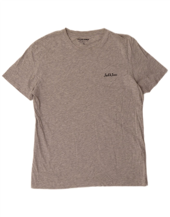 Camiseta masculina original JACK & JONES XL algodão cinza