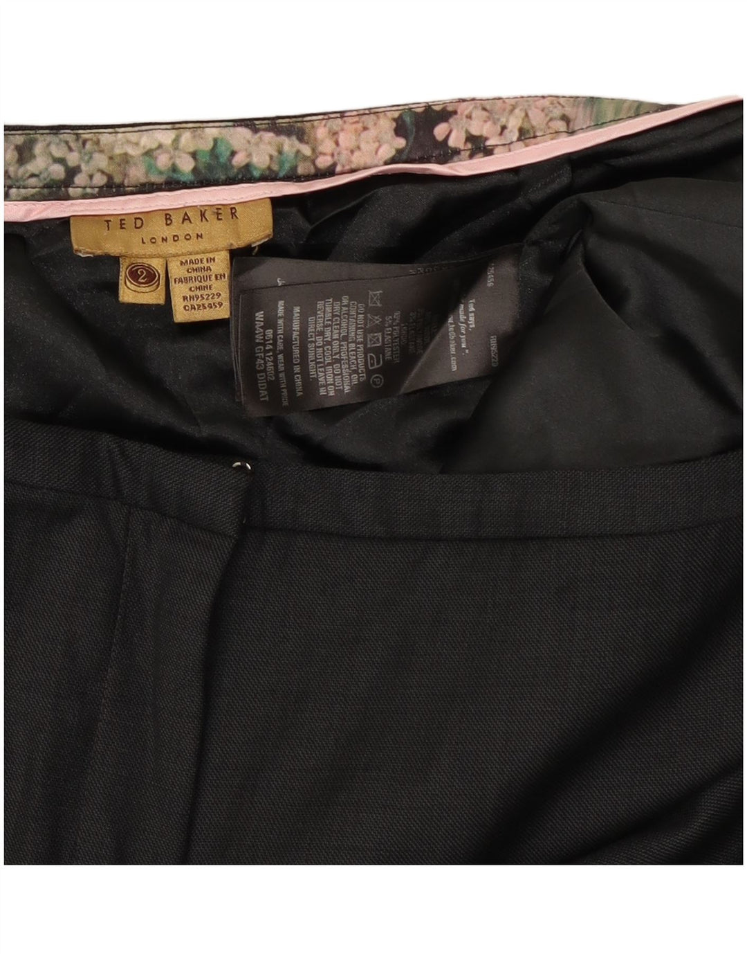 Damskie spodnie garniturowe Ted Baker, rozmiar 2, małe, W30 L28, czarna wełna