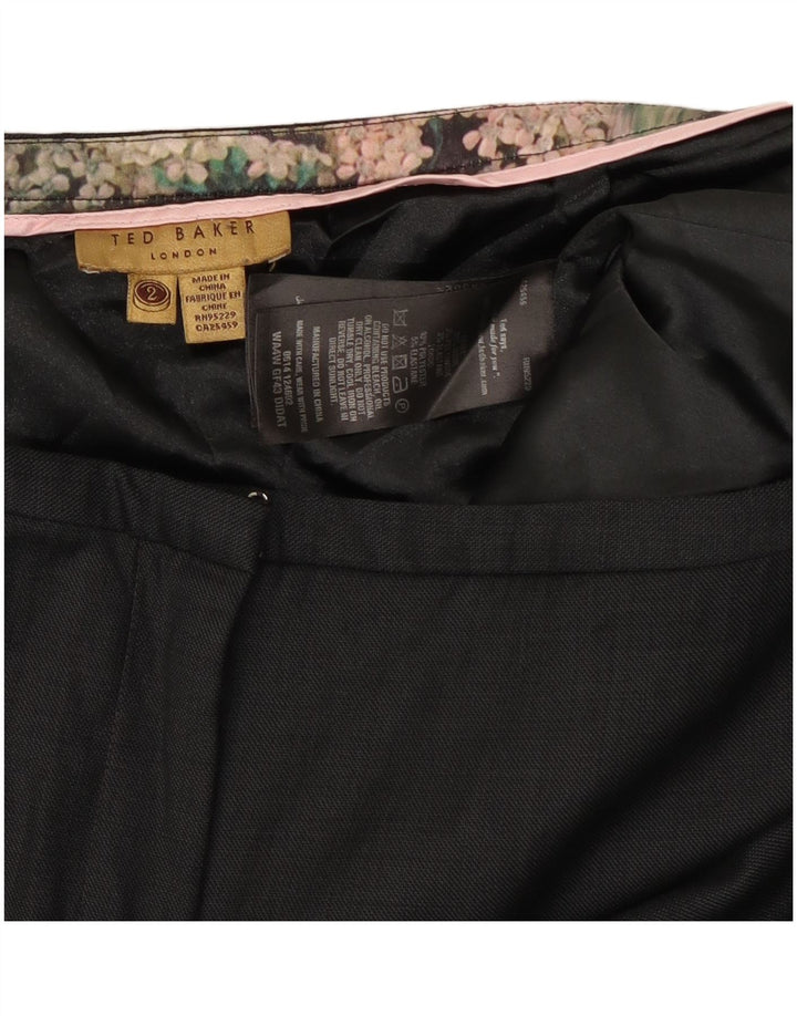 Damskie spodnie garniturowe Ted Baker, rozmiar 2, małe, W30 L28, czarna wełna