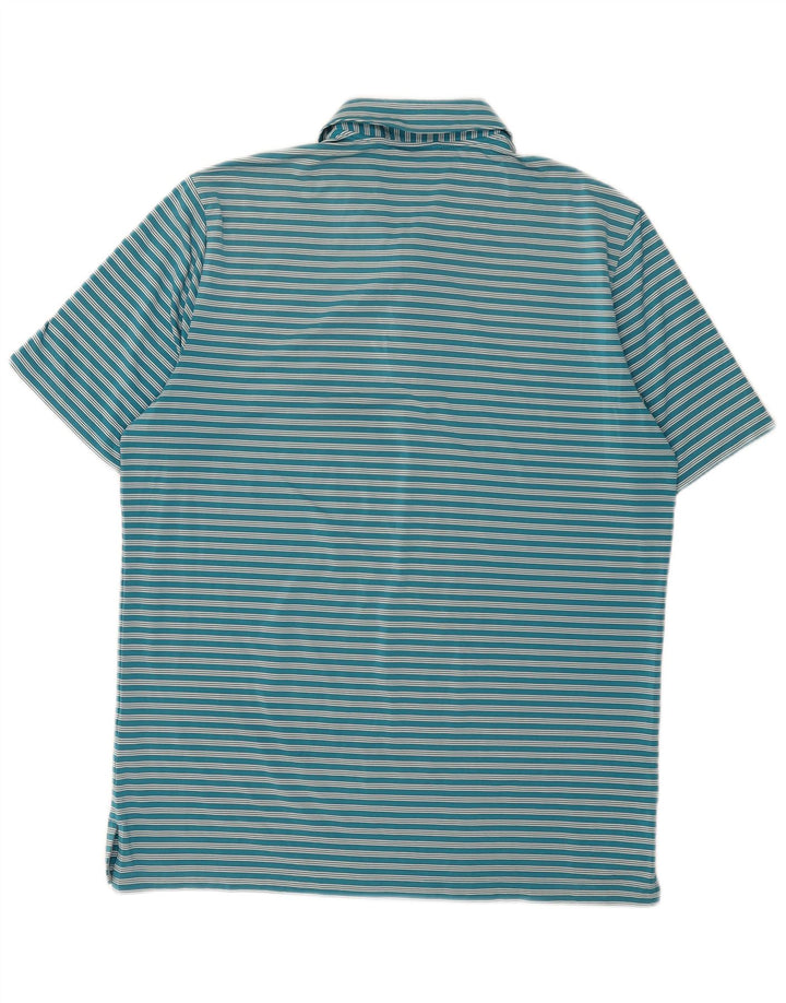 Polo Adidas Hombre Grande Poliéster Rayas Azules