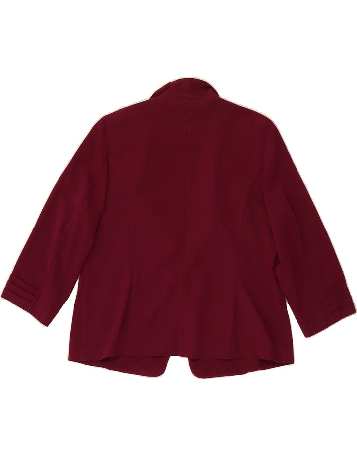MARKS & SPENCER Womens 3/4 Sleeve Blazer Jacket UK 16 Large  Burgundy Vintage Marks & Spencer and Second-Hand Marks & Spencer from Messina Hembry 