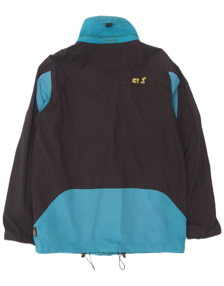 Jack Wolfskin Mens Rain Jacket UK 44/46 XL Blue Colourblock Polyamide