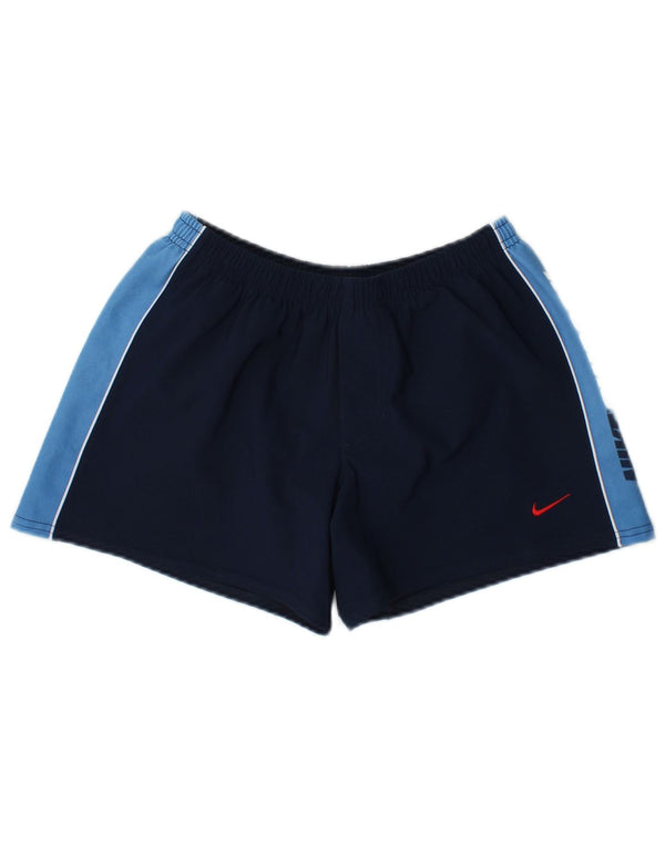 Nike sportsshorts til kvinder UK 10 Small Navy Blue Colourblock Polyester