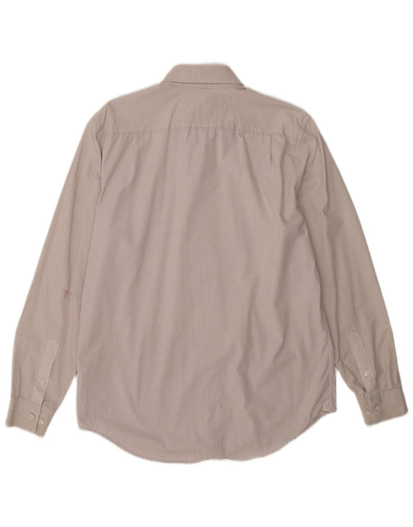 Camicia Lacoste da uomo vestibilità regolare taglia 16 41 grande cotone a quadri bianchi