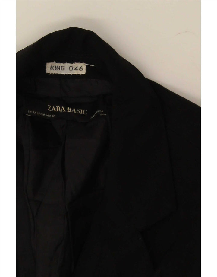 Zara Womens 1 Button Blazer Jacket EU 42 Large Black