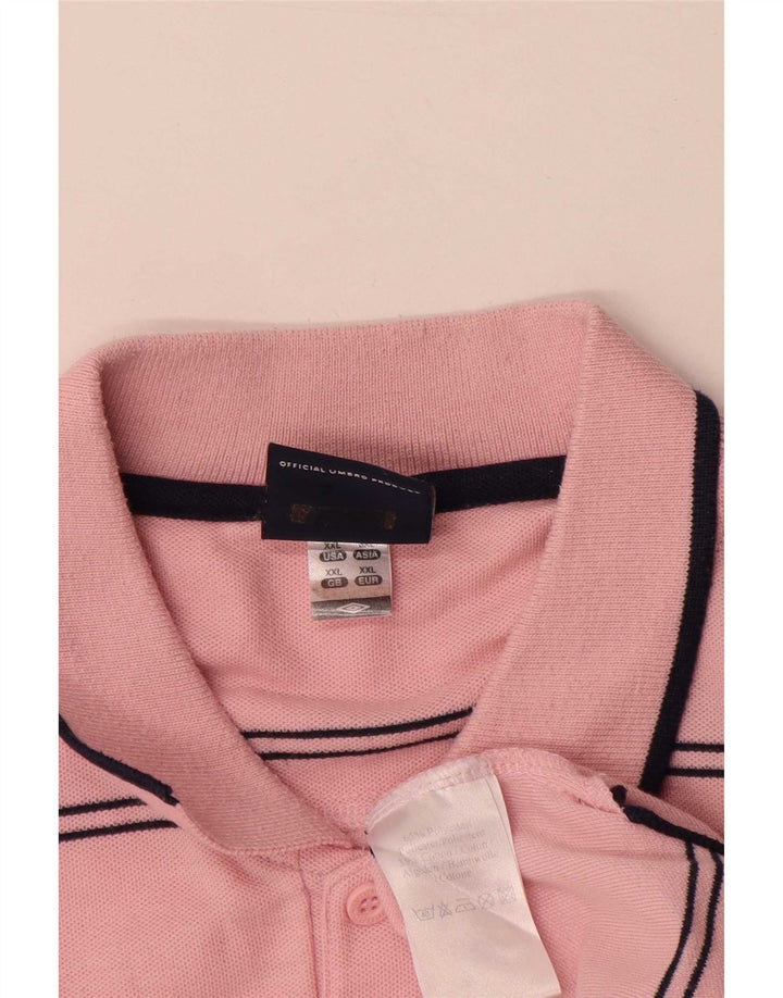 Umbro Polo Homme 2XL Rose Rayé Polyester
