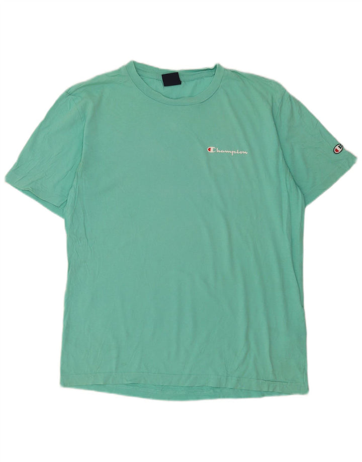 Champion Mens T-Shirt Top Medium Green Cotton
