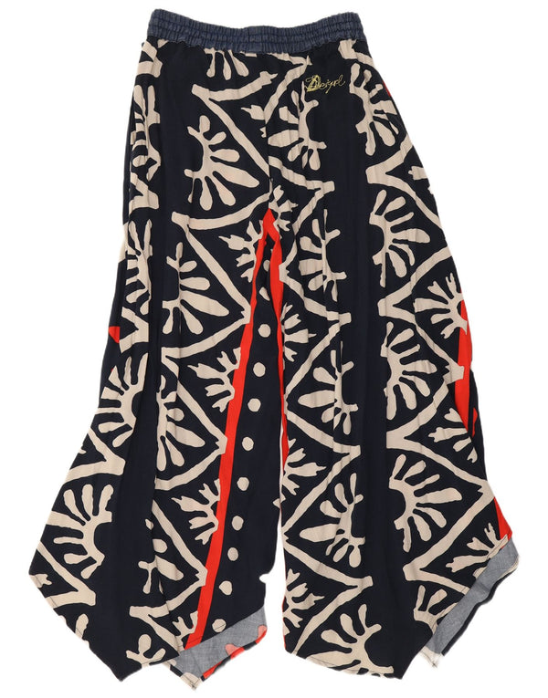 Desigual Pantaloni Harem da donna Capri Graphic W26 L18 Blu navy floreale