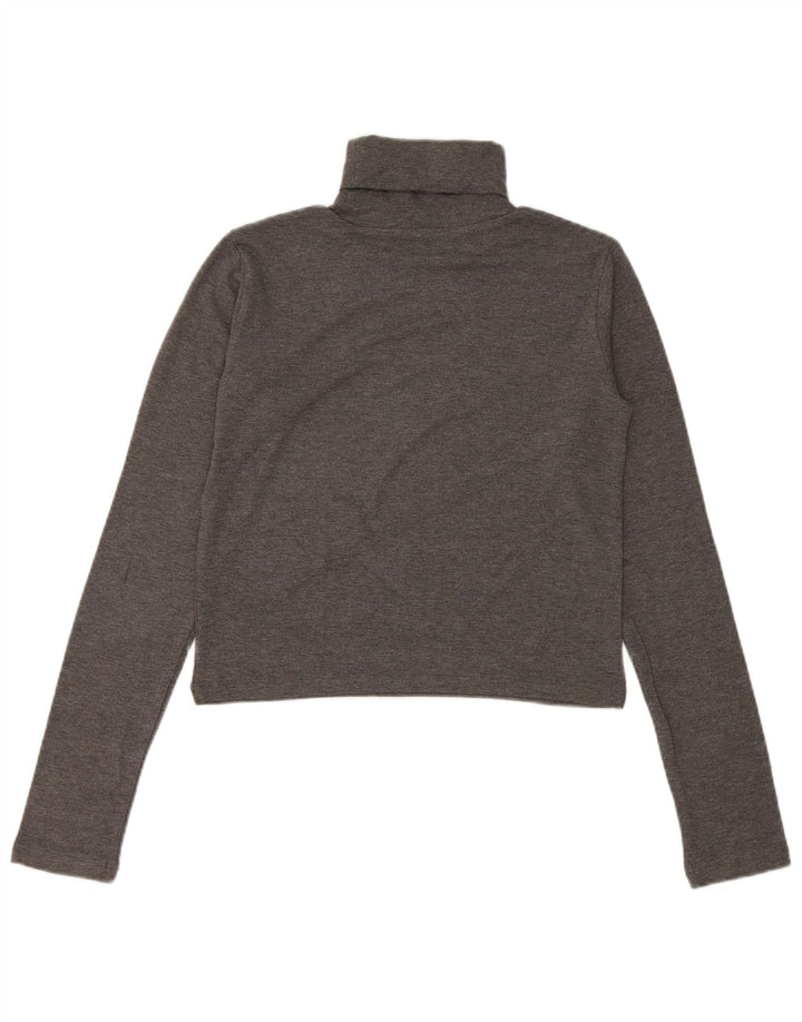 Zara Womens Crop Top Manches Longues UK 12 Gris Moyen