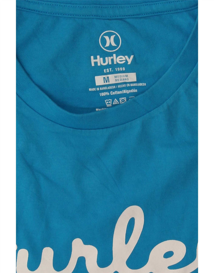 Hurley T-Shirt Graphique Homme Bleu Moyen Coton