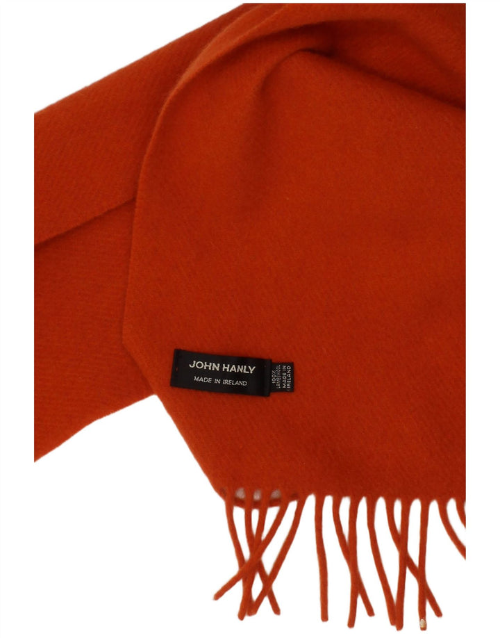 John Hanly Mens Rectangle Scarf One Size Orange Lambswool