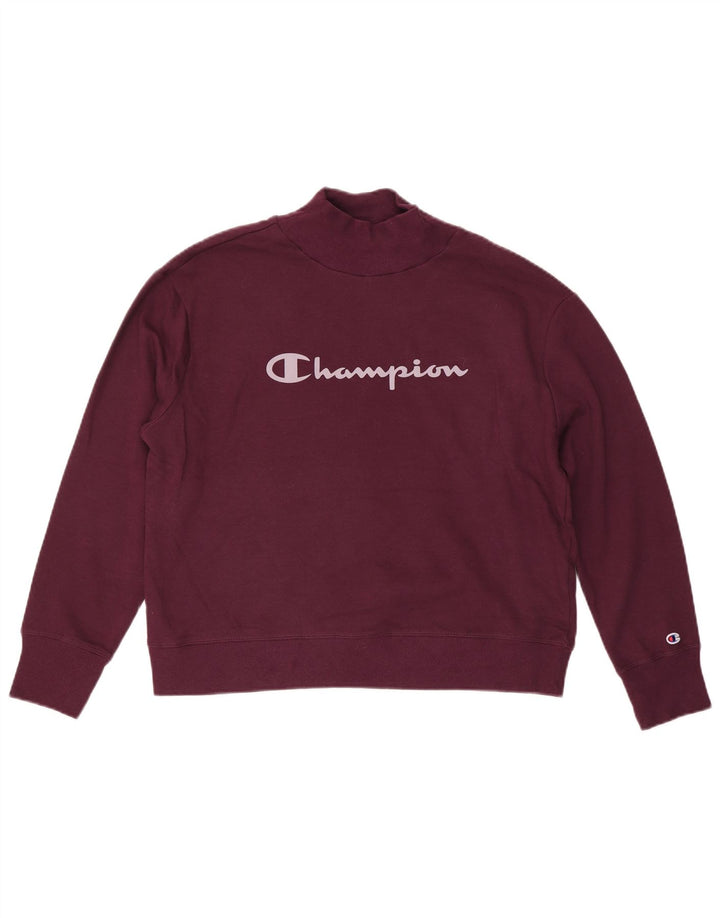 CHAMPION Womens Oversized Graphic Sweatshirt Jumper UK 16 Large Purple