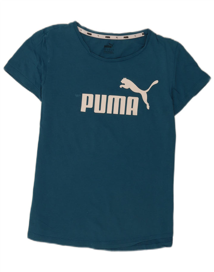 Puma Damen Graphic T-Shirt Top UK 12 Mittelblau