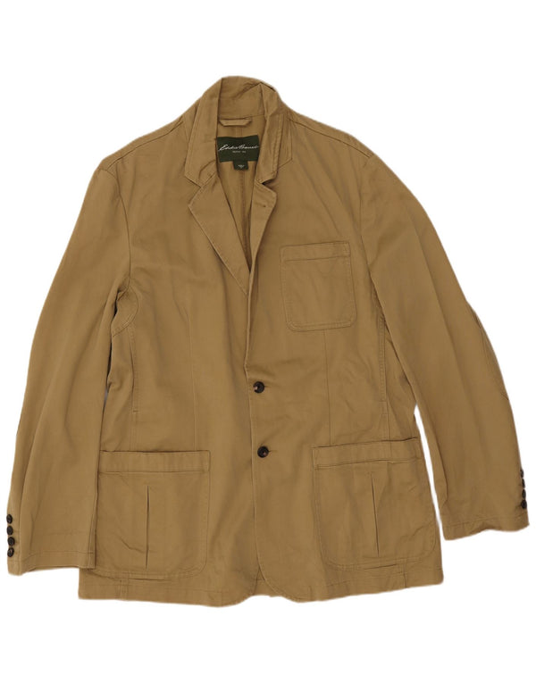 Giacca blazer da uomo a 2 bottoni Eddie Bauer UK 42 XL cotone kaki