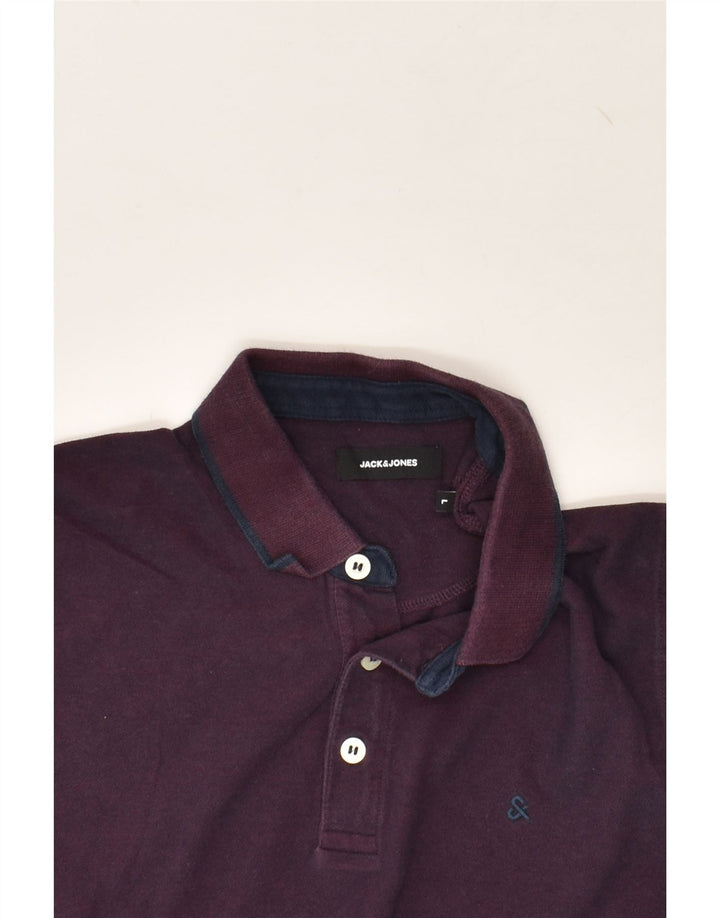 JACK & JONES Mens Polo Shirt Large Maroon Cotton | Vintage Jack & Jones | Thrift | Second-Hand Jack & Jones | Used Clothing | Messina Hembry 