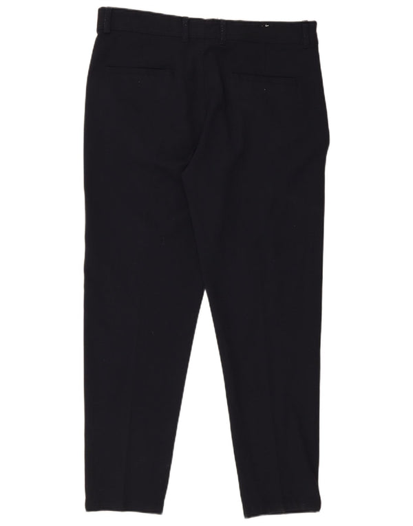 Calça masculina Zara Slim Suit UE 44 grande W34 L28 azul marinho poliéster