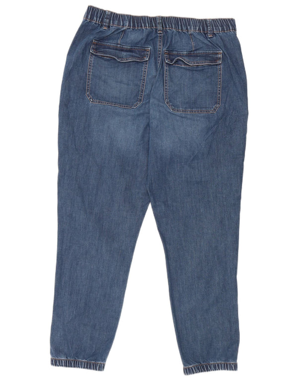 Marks & Spencer Womens Joggers Cropped Jeans UK 16 Large W34 L26 Blue