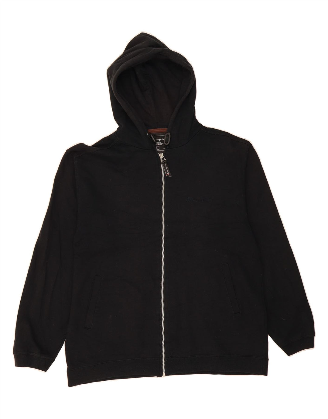 CHAMPION Mens Zip Hoodie Sweater Large Black Cotton Vintage Champion and Second-Hand Champion from Messina Hembry 