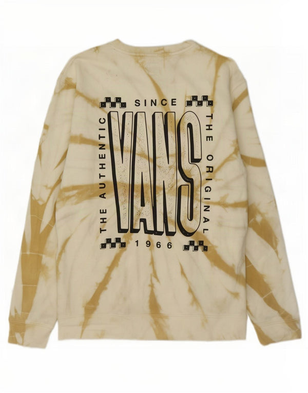 Vans Mens Graphic Sweatshirt Jumper Large Off White Tie Dye Cotton