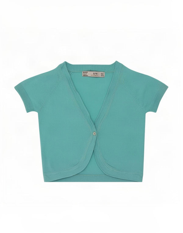Zara Damski sweter Trafaluc Bolero Cardigan UK 8 Small Blue Cotton