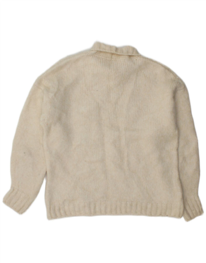Marks & Spencer Womens Roll Neck Jumper Sweater UK 10 Small Off White